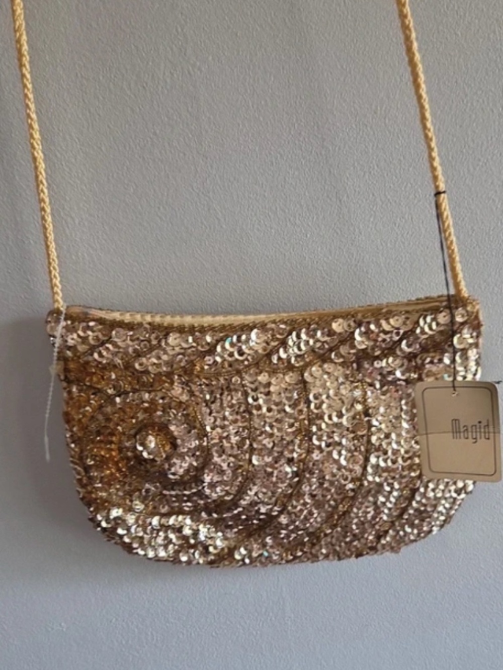 Magid Gold Beaded Sequin Evening Bag NWT vintage